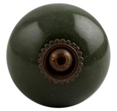 Olive Round Antique Fitting Ceramic Dresser Knob